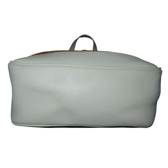 COACH Vintage Red & White Paisley Print Canvas & Leather Tote & white wristlet - Picture 6 of 16